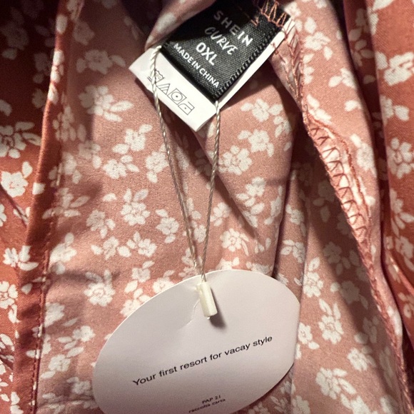 SHEIN Rust Floral A-Line Skirt - Picture 4 of 5